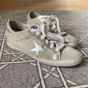 Light Gray and Silver Golden Goose Sneakers Sz 37